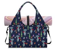 Koala Butterfly Sports Duffle Bag with Shoe Compartment Cute Koala Weekend Overnight Bags Tote Cabin Luggage Bag for Gym Yoga Travel