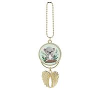 Koala Car Hanging Ornament Rear View Mirror Pendant Lucky Presents Hanging Ornament Funny Car Pendant for Office Auto Home Decoration Golden-style