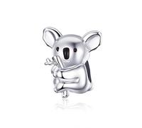 Koala Charms 925 Sterling Silver Animal Zoo Collection Metal Charms Bead Compatible with Pandora Bracelets Necklace