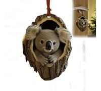 Koala Christmas Tree Decorations, 2D Acrylic Koala Ornament Pendant, Natural Rustic Animal Christmas Hanging Ornament, Cute Koala Xm-as Decor For Car, Home, Ceiling, Bookshelf