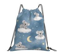 Koala Clouds Night Sky String Bag Lightweight String Backpack Unisex Drawstring Bag For Storage Picnic Swim 36X42Cm