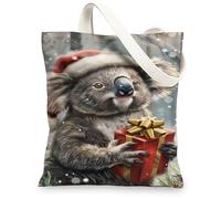 Koala Cute Animal Print Reusable Canvas Tote Bags Lightweight Washable Tote Bags with Shoulder Strap, various, 13x15 Inch
