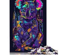 Koala Cyberpunk Neon Jigsaw Puzzles Puzzle for Adults Kids. 1000 Pieces Whimsical Challenge Toy Educational Games Home Decoration for Adults& Kids Age 14 Years Up 1000pcs (40x28cm)