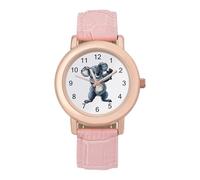 Koala Dancing Cute Fashion Women's Wrist Watches Analogue 3 Hand Leather Strap Quartz Watch