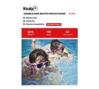 KOALA Double Sided Matte Inkjet Photo Paper A3, 180gsm, 100 Sheets for Inkjet Printers. Suitable for Printing Photos, Brochures, Covers, Certificates, Booklets, Flyers, Leaflets, Cards, Calendars