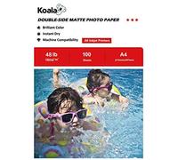 KOALA Double Sided Matte Inkjet Photo Paper A4, 180gsm, 100 Sheets for Inkjet Printers. Suitable for Printing Photos, Brochures, Covers, Certificates, Booklets, Flyers, Leaflets, Cards, Calendars