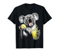Koala Drawing Fruits Animal Motif Portrait Fun Art Koala T-Shirt
