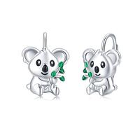 Koala Earrings 925 Sterling Silver Cute Animal Huggie Hoop Earrings Hypoallergenic Koala Bear Earrings Jewellery Koala Gifts for Women Girls Girlfriend