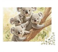 Koala Family Hugging Tree 1000 Piece Sturdy Cardboard Classic Jigsaw Puzzle for Adults, Impossible Hard Challenge, Decompression, Ultimate Relaxation Gift 70x50cm/1000pcs