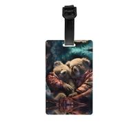 Koala Father and Son Printed Luggage Tags Anti-Lost Luggage Labels Suitable for Suitcases Backpacks and Sports Bags