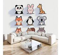 Koala Fox Mural Wallpaper 3D Effect Painting Cartoon Non-Woven Self-Adhesive Wallpaper Removable Large Photo Sticker TV Background Wall Decor for Living Room Bedroom 200x140 cm