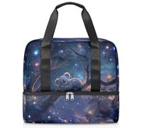 Koala Galaxy Sports Duffle Bag for Women Men Kirls Boys Girls 21 L Weekend Overnight Bags Wet Seperated Tote Bag for Travel Gym Yoga