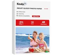 Koala Glossy Inkjet Photo Paper 4X6 Inches 48lb 100 Sheets Professional Glossy Photographic Paper Compatible with Inkjet Printer Use DYE INK 180GSM