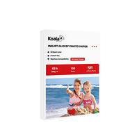 Koala Glossy Inkjet Photo Paper 5X7 Inches 48lb 100 Sheets Professional Glossy Photographic Paper Compatible with Inkjet Printer Use DYE INK 180GSM