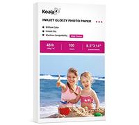 Koala Glossy Inkjet Photo Paper 8.5X14 Inches 48lb 100 Sheets Professional Glossy Photographic Paper Compatible with Inkjet Printer Use DYE INK 180gsm Legal Size