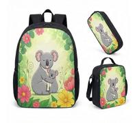 Koala Heart Rose 17 Inch Backpack 3 Piece Set, Cute Floral Animal Print School Bag Set for Girls, Vibrant Jungle Childrens Rucksack (14)