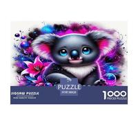Koala Impossible Hard Challenging 1000 Pc Jigsaw Puzzle - Koala Cosmic Flora Artistic Vibrant Mystical Recycled Paper for Home Wall Decor38x26cm/1000pcs