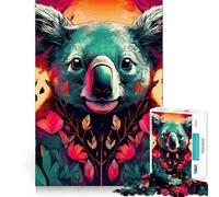 Koala in Bloom Jigsaw Puzzles for Adults 1000 Piece Brain Agility Restful Game Happy Challenge Night Game (38x26cm)
