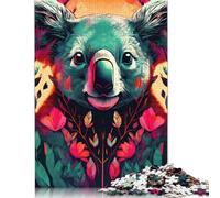 Koala in Bloom Puzzle 500 Pieces Jigsaws Wooden Puzzle for Adults And Teenager Puzzles for Adults Teens 500pcs (52x38cm)