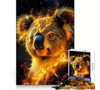 Koala in Flames Animal 1000 Piece Jigsaw Puzzle FreeTime Game Smooth Thick Fun Challenge Birthday Surprise (50x75cm)