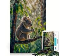 Koala in The Rain 1000 Piece Jigsaw Puzzle for Teenagers Sharp Thinking Perfect Connection Fun Activity Xmas Surprise (38x52cm)