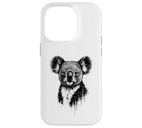 Koala Ink Art Australian Wildlife Portrait Grunge Koala Bear Case for iPhone 14 Pro