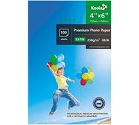 KOALA Inkjet Satin/Oyster Photo Paper 6x4 inch 15x10 cm 250gsm 100 Sheets with Premium Satin Advanced Resin Coated for Canon Hp Epson Inkjet Printer