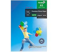KOALA Inkjet Satin/Oyster Photo Paper A5 Size 210x148mm 250gsm 100 Sheets with Premium Satin Advanced Resin Coated for Canon Hp Epson Inkjet Printer