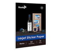 KOALA Inkjet Self Adhesive/Sticky Back White Matte Photo Paper, Label Printing Paper, A4, 10 Sheets