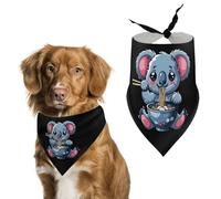 Koala Japanese Ramen Noodles Cute Dog Bandanna Scarf Printed Adjustable Triangle Pet Kerchief for Dogs And Cats