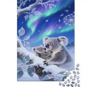 Koala Jigsaw Puzzles Puzzle for Adults Kids. 1000 Pieces Northern Lights Snow Impossible Challenge Toy Home Decoration for Adults& Kids Age 14 Years Up 1000pcs (75x50cm)