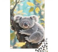 Koala Jigsaw Puzzles Puzzles for Adults Kids. 1000 Piece Tree Dew Drops Whimsical Challenge Toy Home Decoration for Adults& Kids Age 14 Years Up 1000pcs (75x50cm)