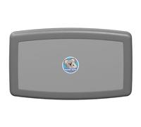 Koala Kare Baby Changing Station - Horizontal Wall Mounted Folding Changing Table (Grey) - Diaper Changing Table with Stainless Steel Veneer - Baby Changing Tables for Restrooms & Bathrooms