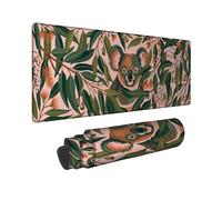 Koala Large Mouse Pad, Nature Tropical Leaves Flowers None Green Rubber Washable Aesthetic Extended Mouse Mat Idea for Home Office Desk Laptop Gamers Gift 16x36 Inch