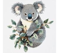 Koala, Leaves Cross Stitch Kits - Counted Cross Stitch Kits for Beginners Adults,11 CT Patterns Dimensions Embroidery Kits Arts Craft Kits, Home Decor 19.7 x 19.7in,50X50cm（2） A