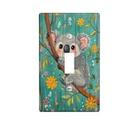 Koala Light Switch Wall Plate, Cute Aqua Green Koala for Kids Room Decor, Thermoplastic Wall Plates, Standard Size
