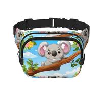 Koala lying on the tree Printed multifunctional waist bag, unisex trendy messenger bag, travel sports storage bag