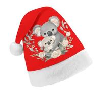 Koala Mama And Little Funny Santa Hat Plush Christmas Hats Party Headwear for Holiday New Year