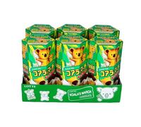 Koala March Filled Biscuits 37g x 6 - Chocolate/Strawberry/Vanilla Milk Flavours - Crunchy Bites with Creamy Centre | Cute Koala Print Cookies (6 Pack, Chocolate)