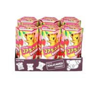 Koala March Filled Biscuits 37g x 6 - Chocolate/Strawberry/Vanilla Milk Flavours - Crunchy Bites with Creamy Centre | Cute Koala Print Cookies (6 Pack, Strawberry)