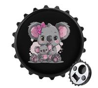 Koala Mommy Magnetic Beer Bottle Opener Funny Fridge Sticker for Refrigerator Decor Black-Style