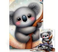 Koala on Crescent Moon Teenager Jigsaw Puzzles 1000 Pieces Home Fun Sharp Detail Family Fun Wall Display (38x26cm)