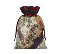 Koala on the Tree Print Drawstring Bags, Fabric Gift Pouches for Jewelry, Goodie Bags and Party Favors