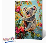 Koala Paint by Numbers for Adults, Flowers Adult Paint by Numbers Canvas Kits, Hobbies for Adults Women, DIY Color Oil Painting Acrylic Painting for Beginners, Gifts for Women, Decor 16"x24" -WX251027