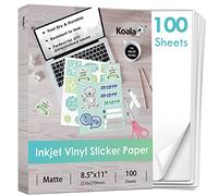 KOALA PAPER Printable Vinyl Sticker Paper - 100 Sheets Matte White, Waterproof, 8.5x11 Inch, Works with Cutting Machine