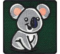 Koala Patch | Cute Iron-on Patch for All Fabrics & Leather | Australia Sticker for Clothing and Leather | Children Save The Earth Koala Badge Animal Emblem | 75x75 mm