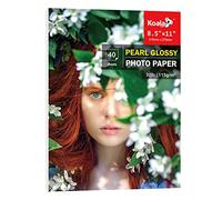 Koala Pearl Glossy Thin Photo Paper 8.5x11 Inches 40 Sheets 30lbs Shiny for Diy Chip Bag Compatible with Inkjet and Laser Printer Use DYE INK