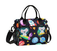 Koala Planet Space Dark Lunch Bag for Women Men Reusable Insulated Lunch Box for Adult Kids Water-Resistant Lunchbox Cooler Tote Bags with Pockets for Office Beach Work Picnic