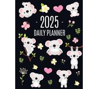 Koala Planner 2025: Australian Outback Animal Agenda: January-December Pretty Pink Butterflies & Yellow Flowers Monthly Scheduler For Work or Office