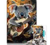 Koala Playing Guitar 1000 Piece Jigsaw Puzzle for Adults And Teenagers,for Educational Game Challenge Toy for Is Ideal As A Gift for The Whole Family (50x75cm)